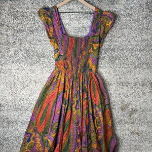 House Of Harlow 1960 Dress Womens Large Multicolor Paisley Midi Boho Sundress